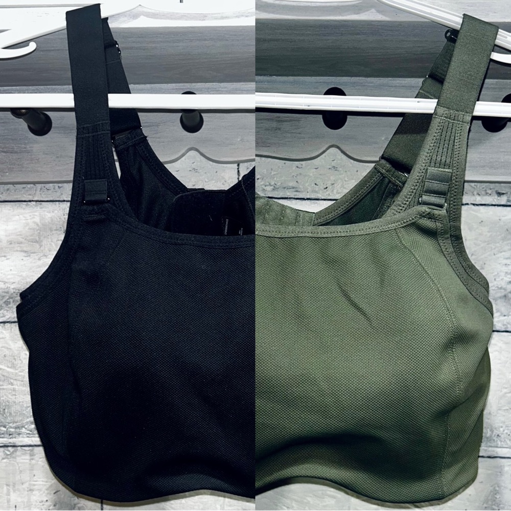 2pc Understance Pulse FlexWire High Impact Sports Bras Black & Green Size 38H